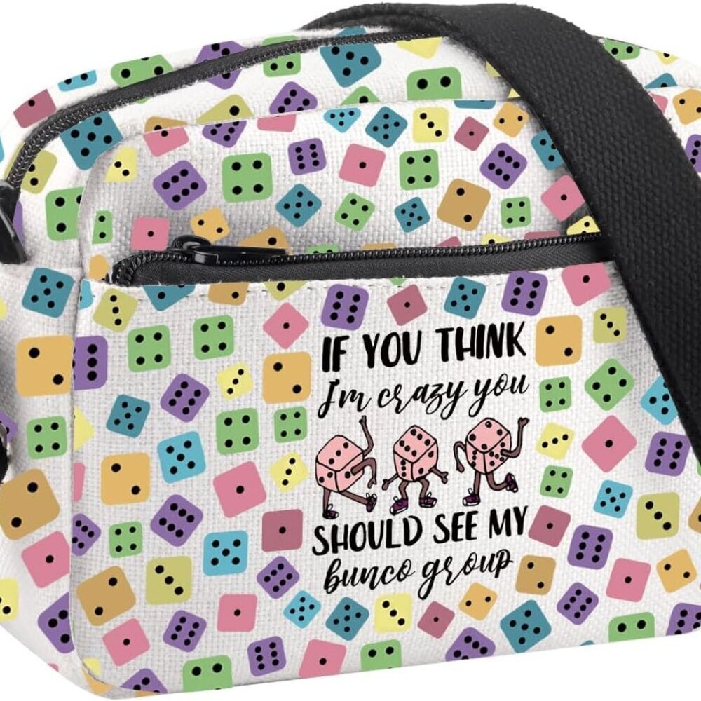 Crossbody Bag Canvas Bunco Gambling Gift for Women Ladies Party
